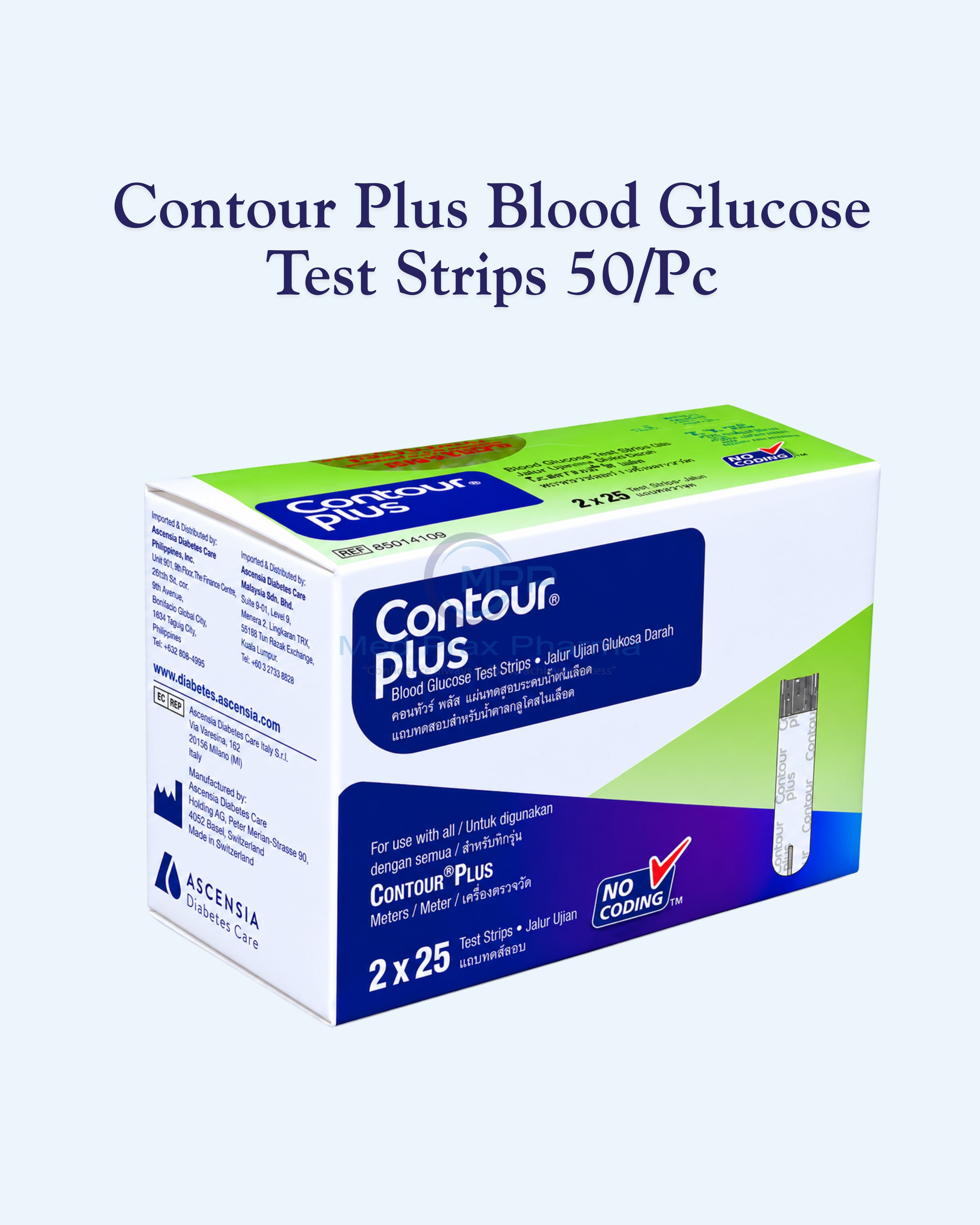 Contour Plus Blood Glucose Test Strips 2×25 Pcs