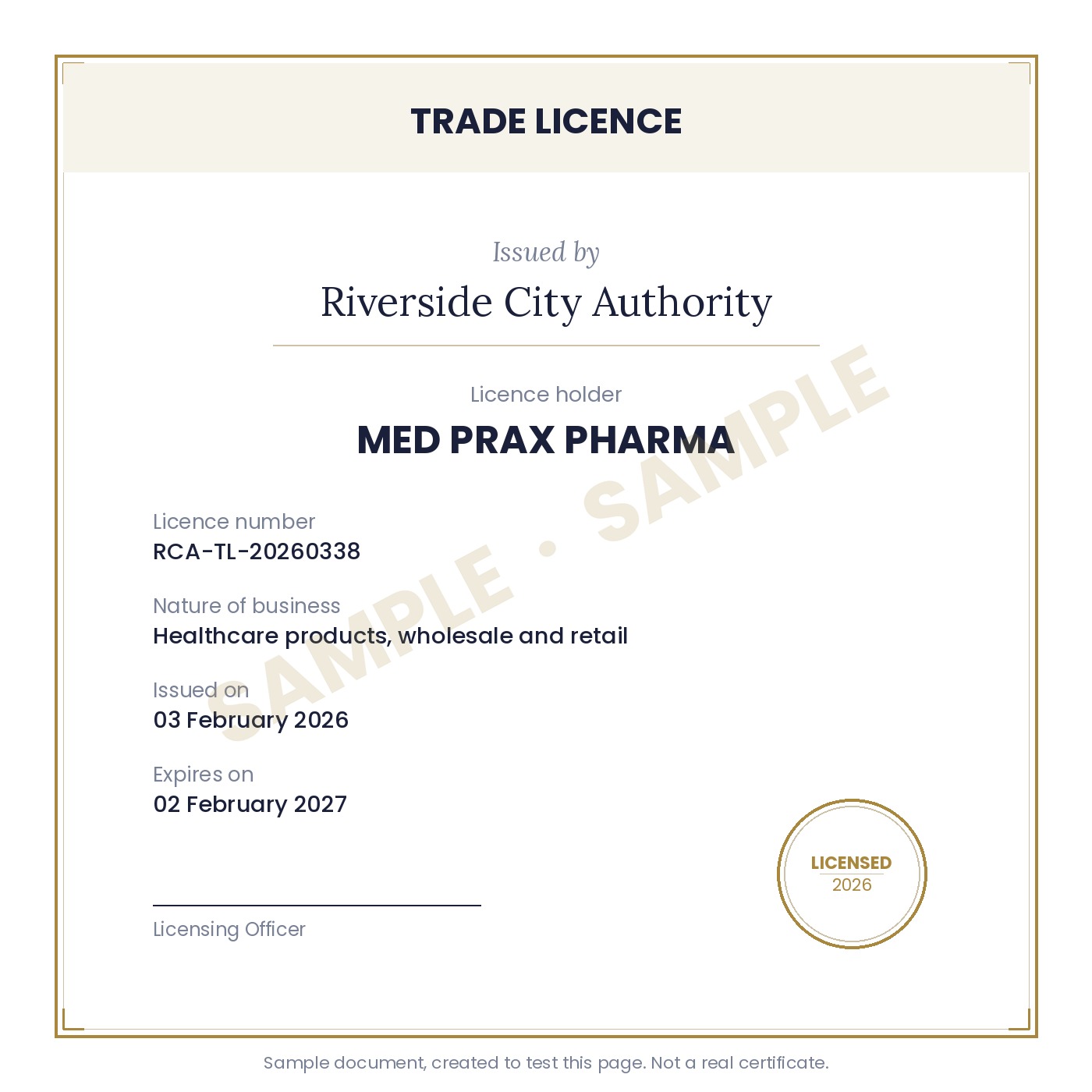 Trade Licence