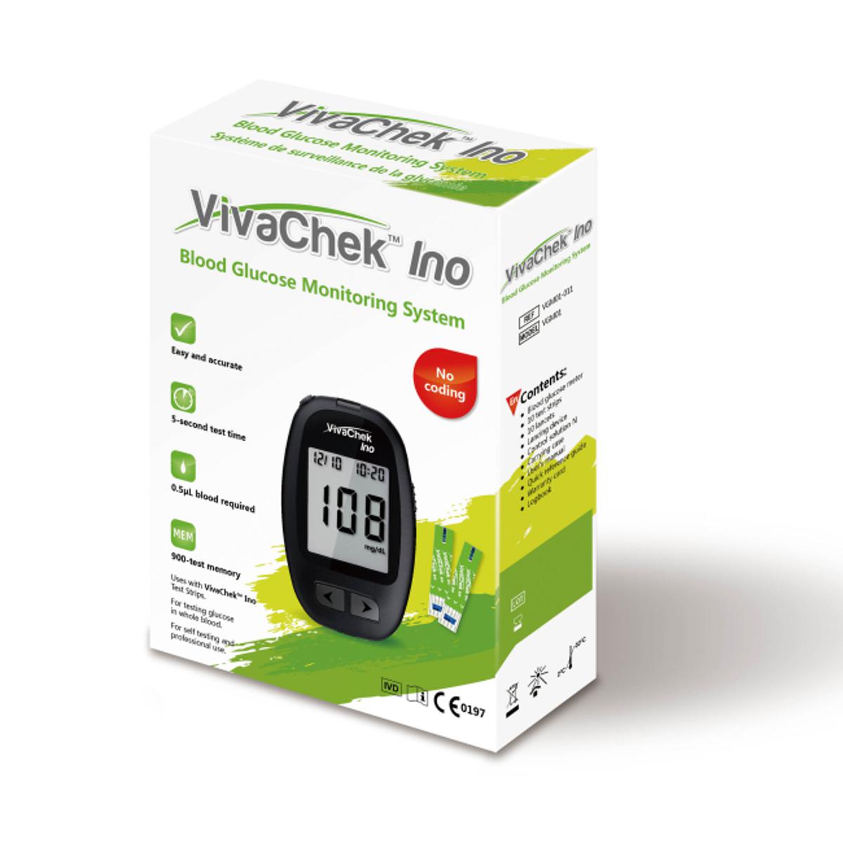 VivaChek Ino Digital Blood Glucose Meter With Strips